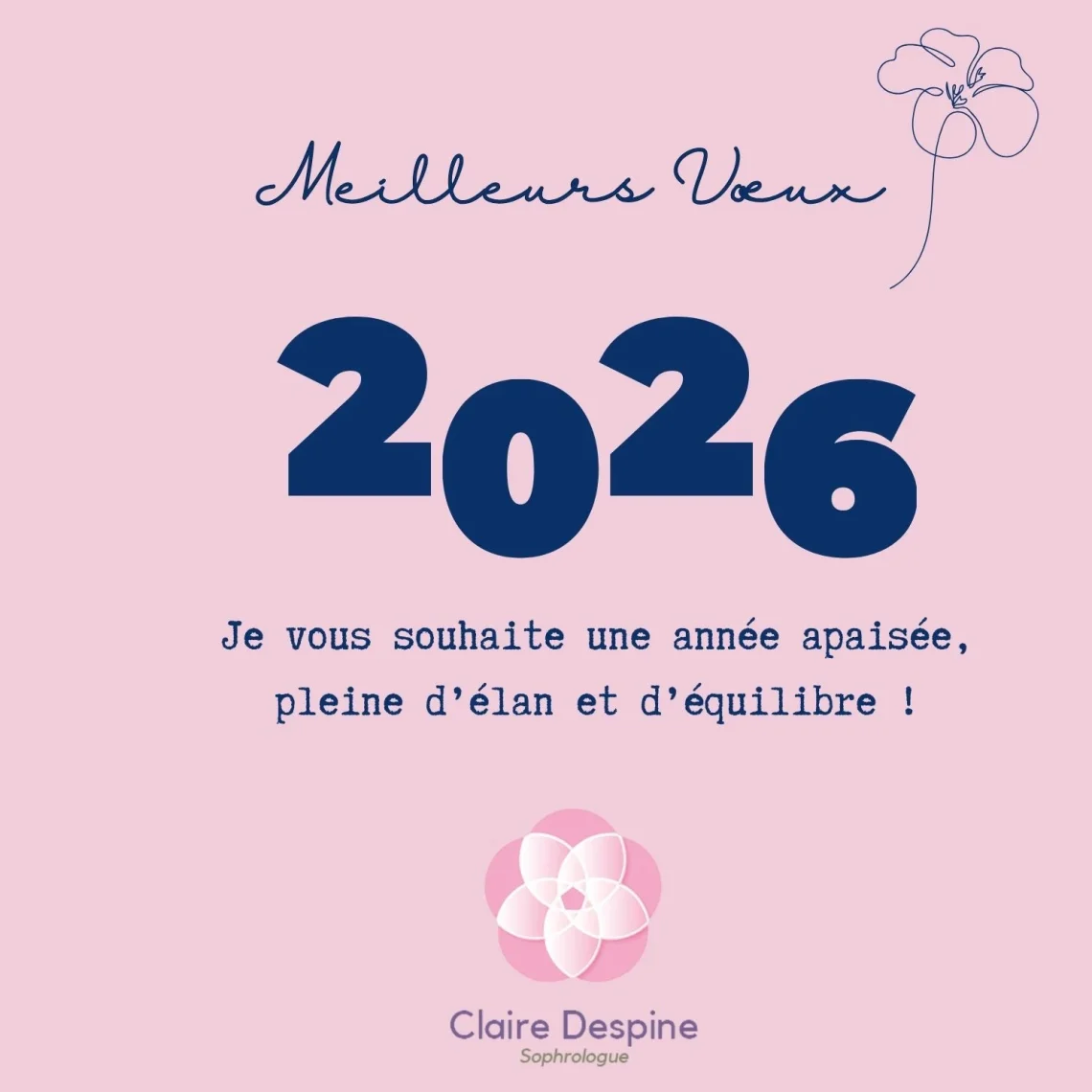 Je vous souhaite une année apaisée, pleine d’élan et d’équilibre